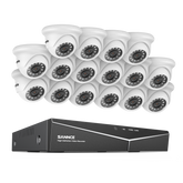 1080p 16 Channel 16 Camera Outdoor Wired Security System, Smart Motion Detection, 100 ft Infrared Night Vision, IP66 Weatherproof